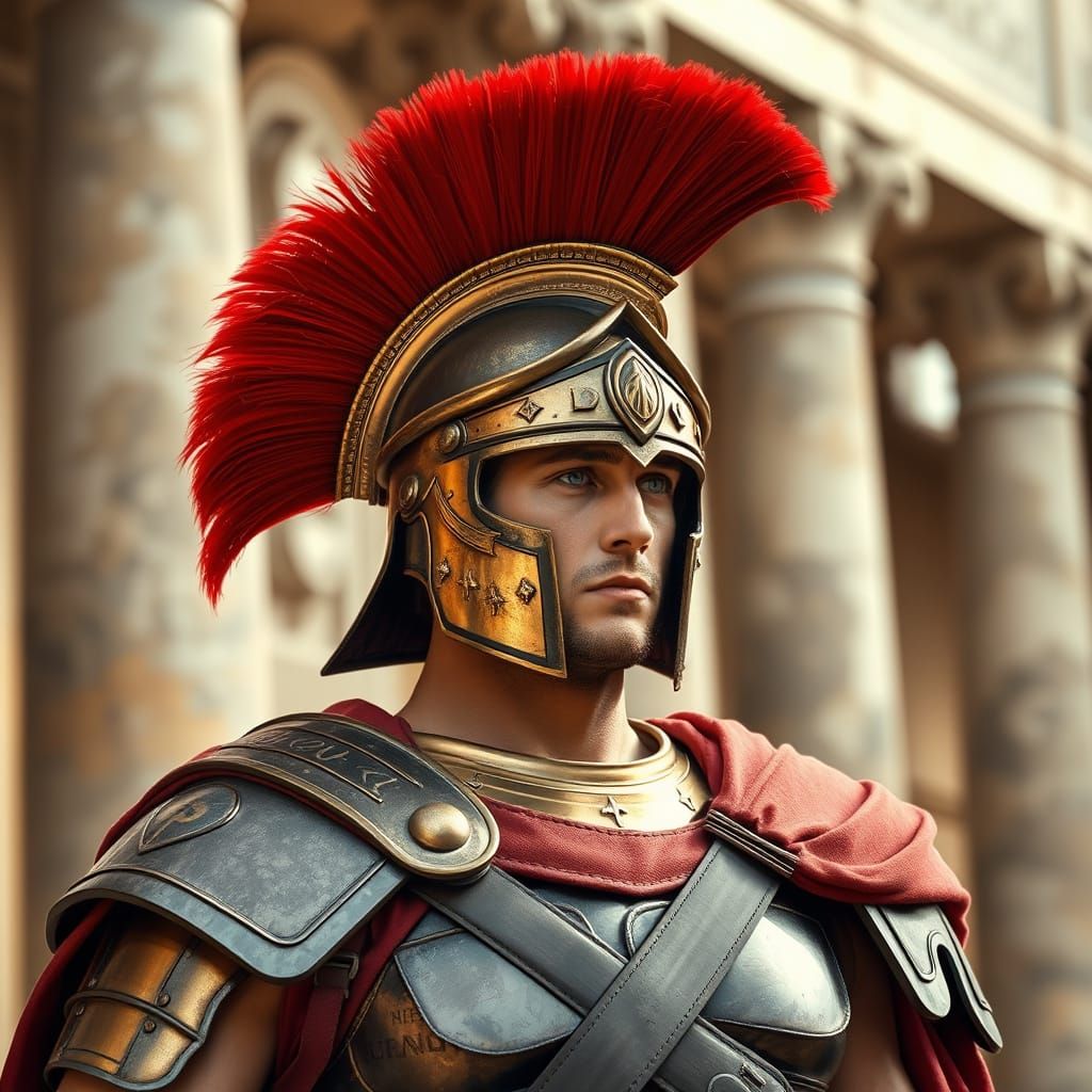 Roman Centurion in Traditional Armor
