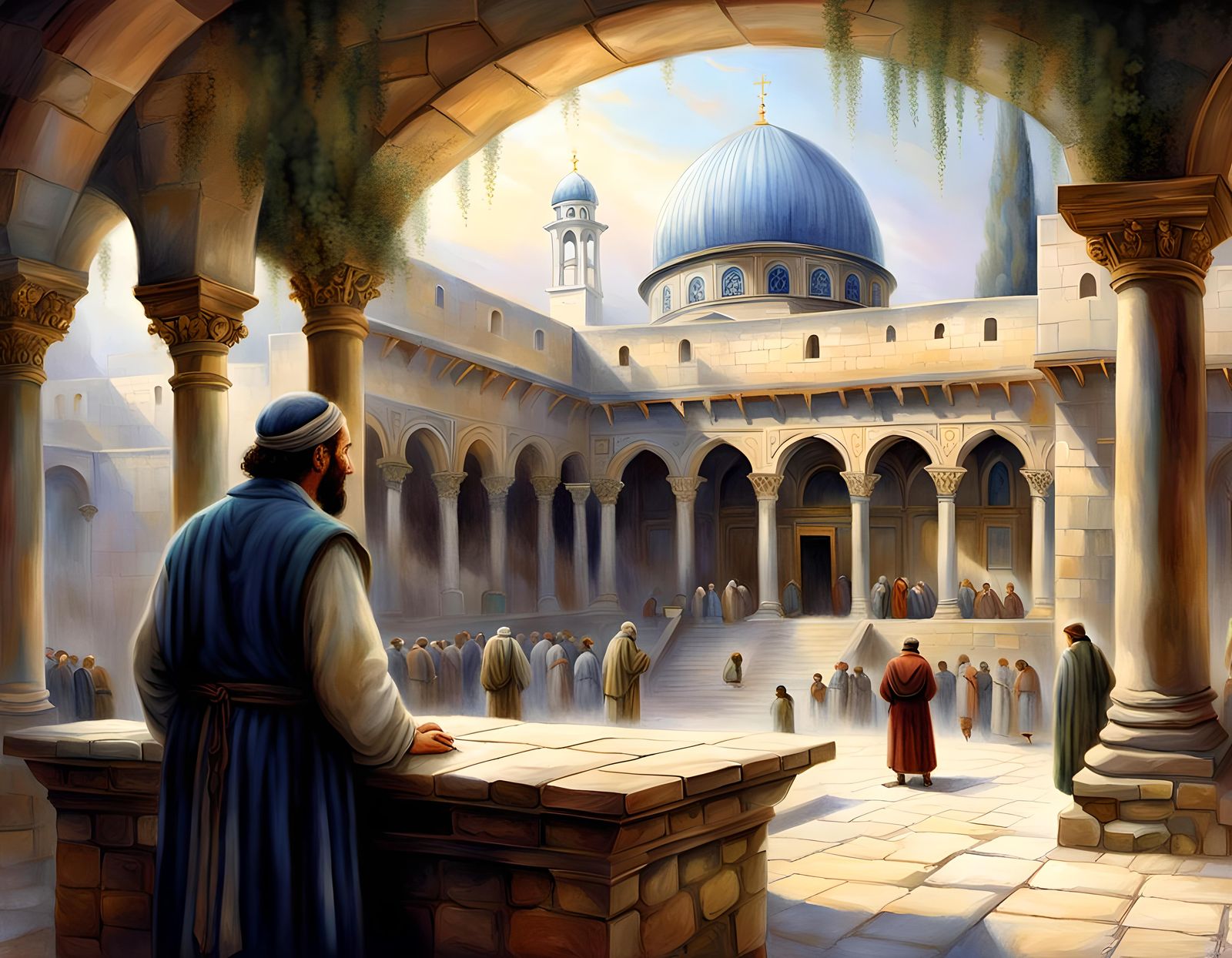 Jerusalem Courtyard: Rich Man and Peasant