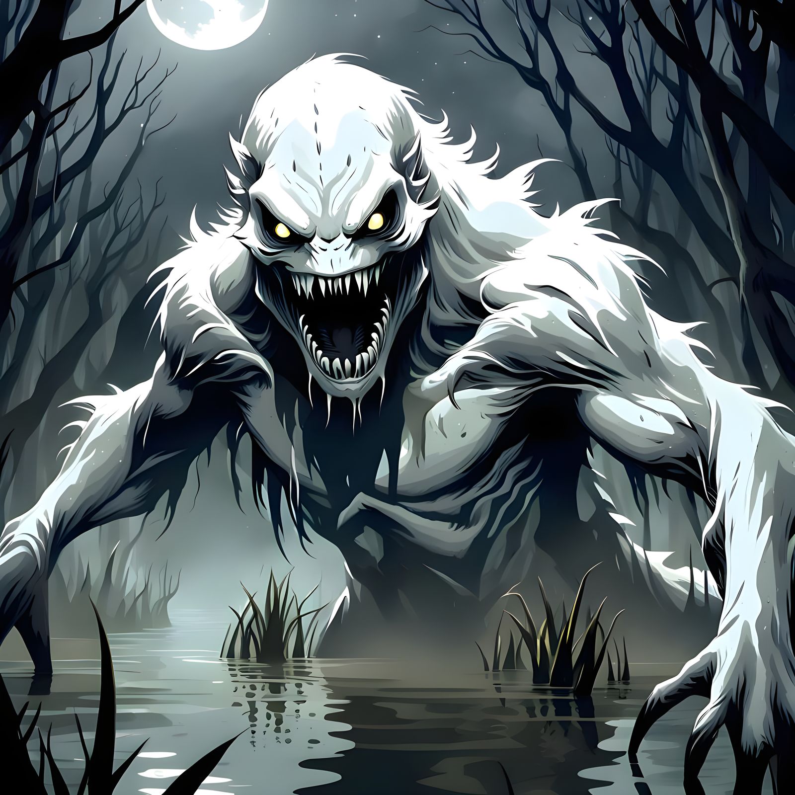 Monstrous Bunyip Emerges from Murky Depths