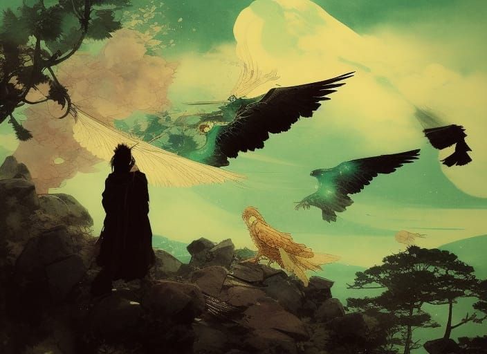 Eagle Eye Scouring Land: Epic Japanese Fantasy