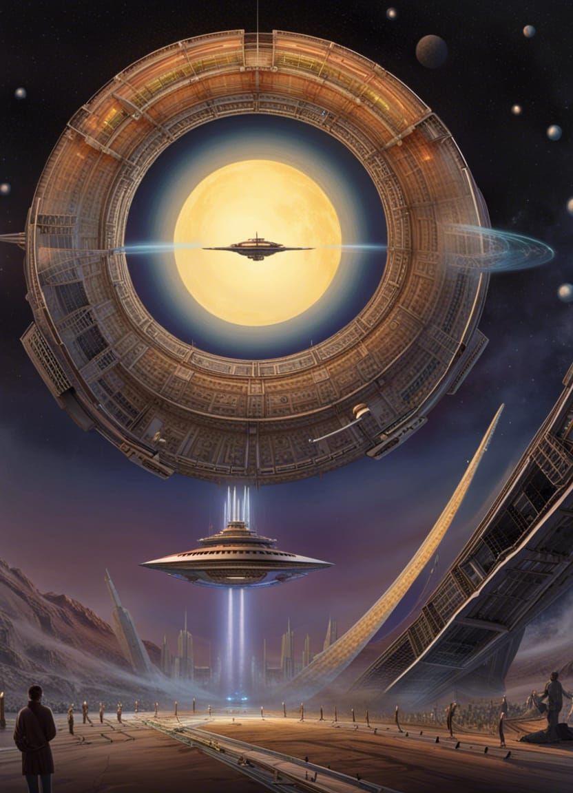 Spaceship Journey Through Ring Megastructure