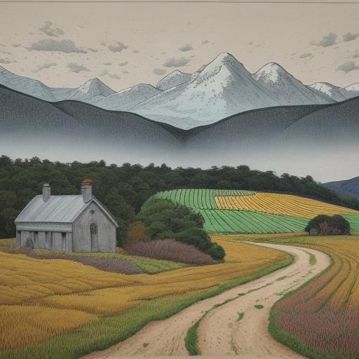 Snowfall on a Gentle Landscape in Muted Earth Tones