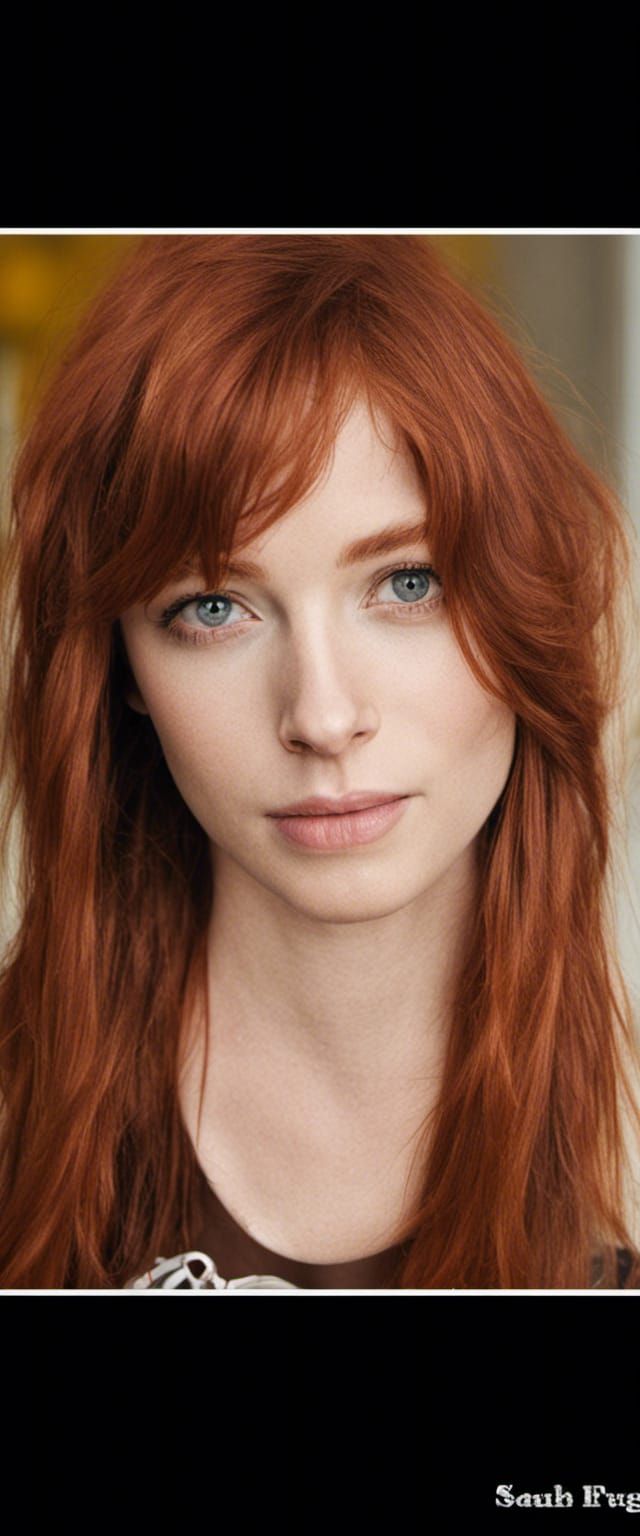 Redhead with Bob Cut in Tank Top