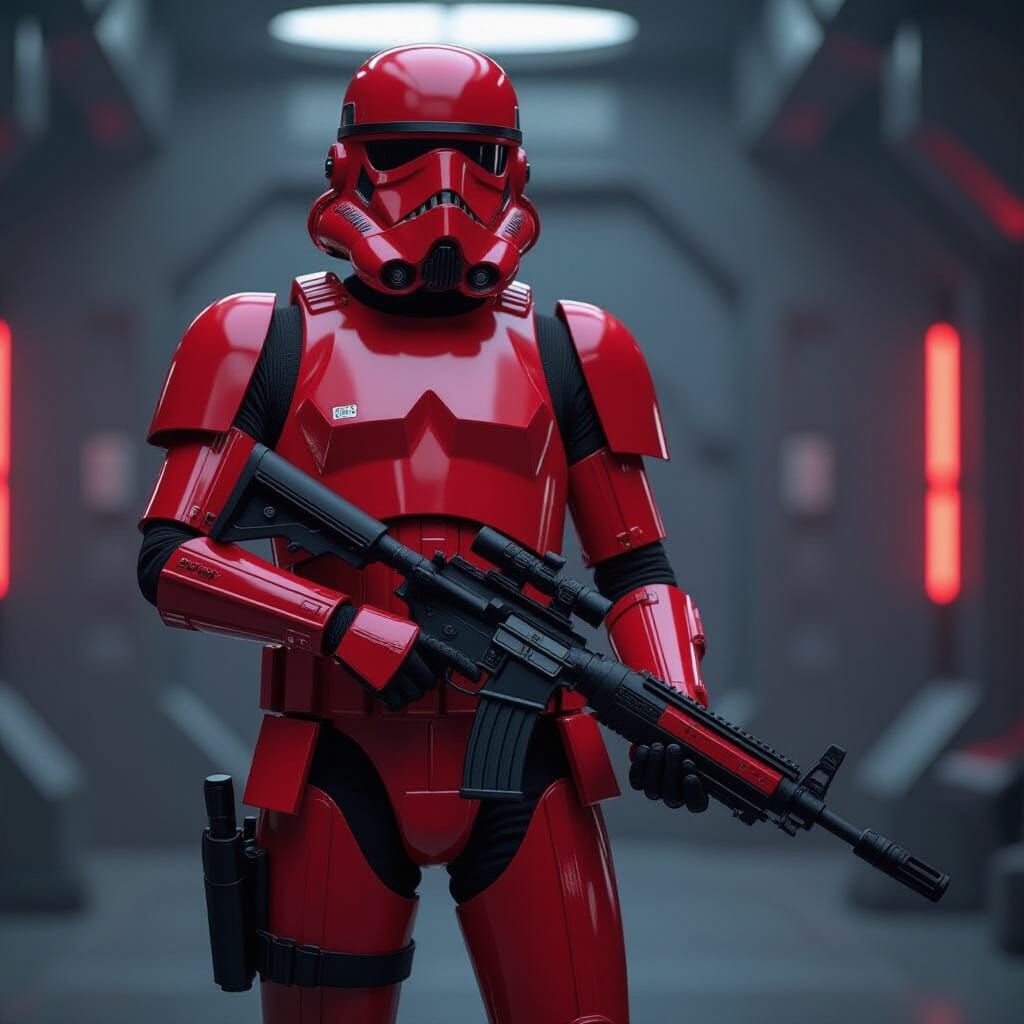 Sith Trooper Captain in Crimson Armor