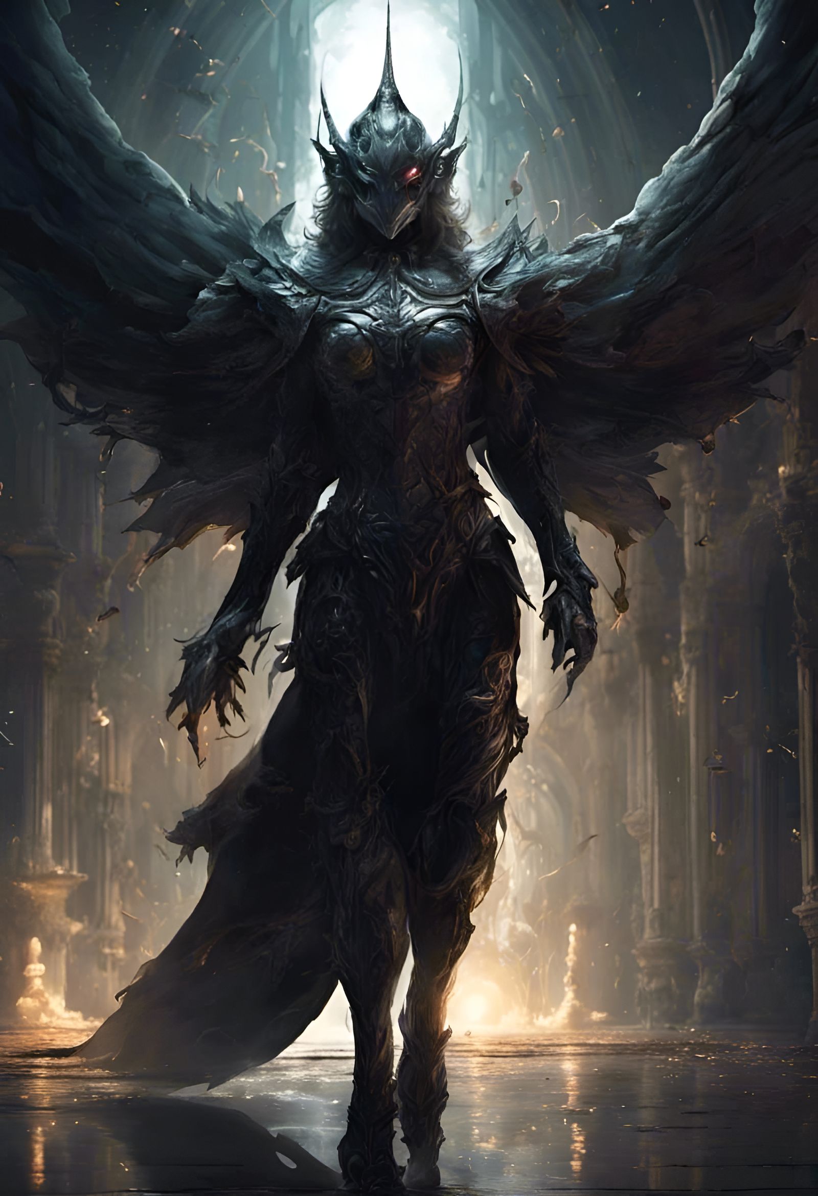 Hyperrealistic Knight Poltergeist Merge in Acrylic Style