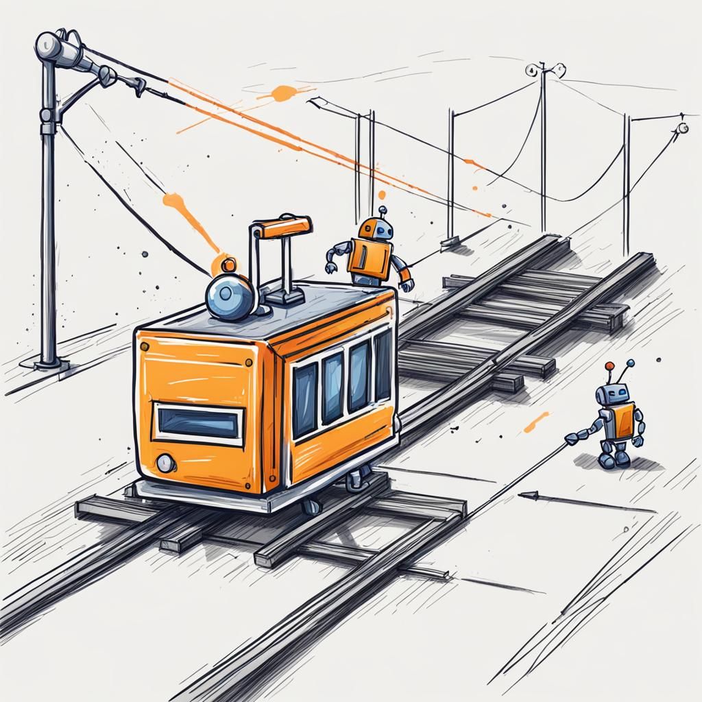 Robot and Trolley Problem Illustrated