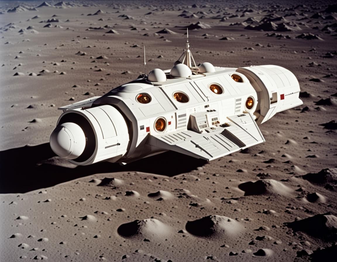 Space 1999 Spaceship Landing on the Moon