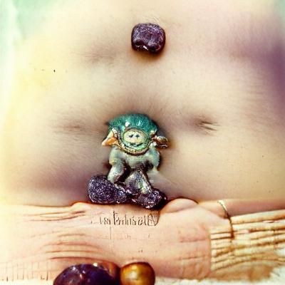 Vintage Troll with Gemstone Belly Button