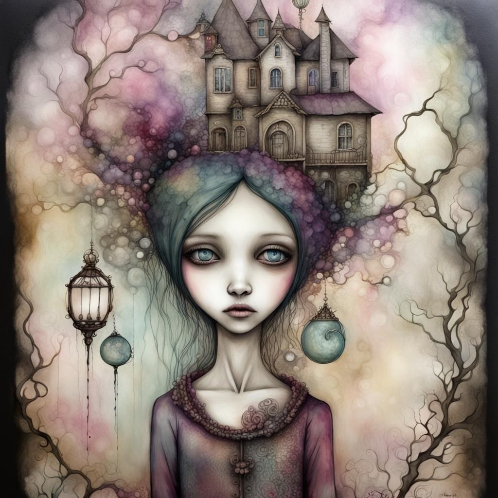 Surreal Alcohol Ink Search for Inner Emptiness