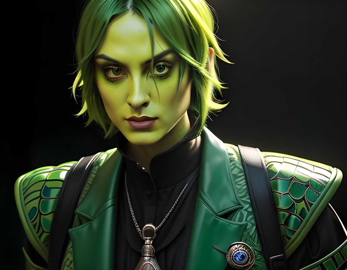 Green Icons in Hyperdetailed Chiaroscuro Style