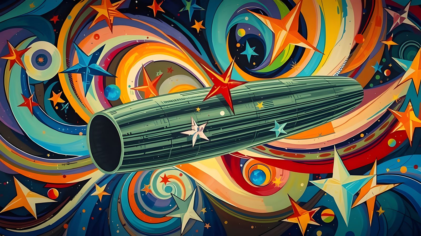 Vivid Abstract Expressionist Maelstrom in Impasto Oil