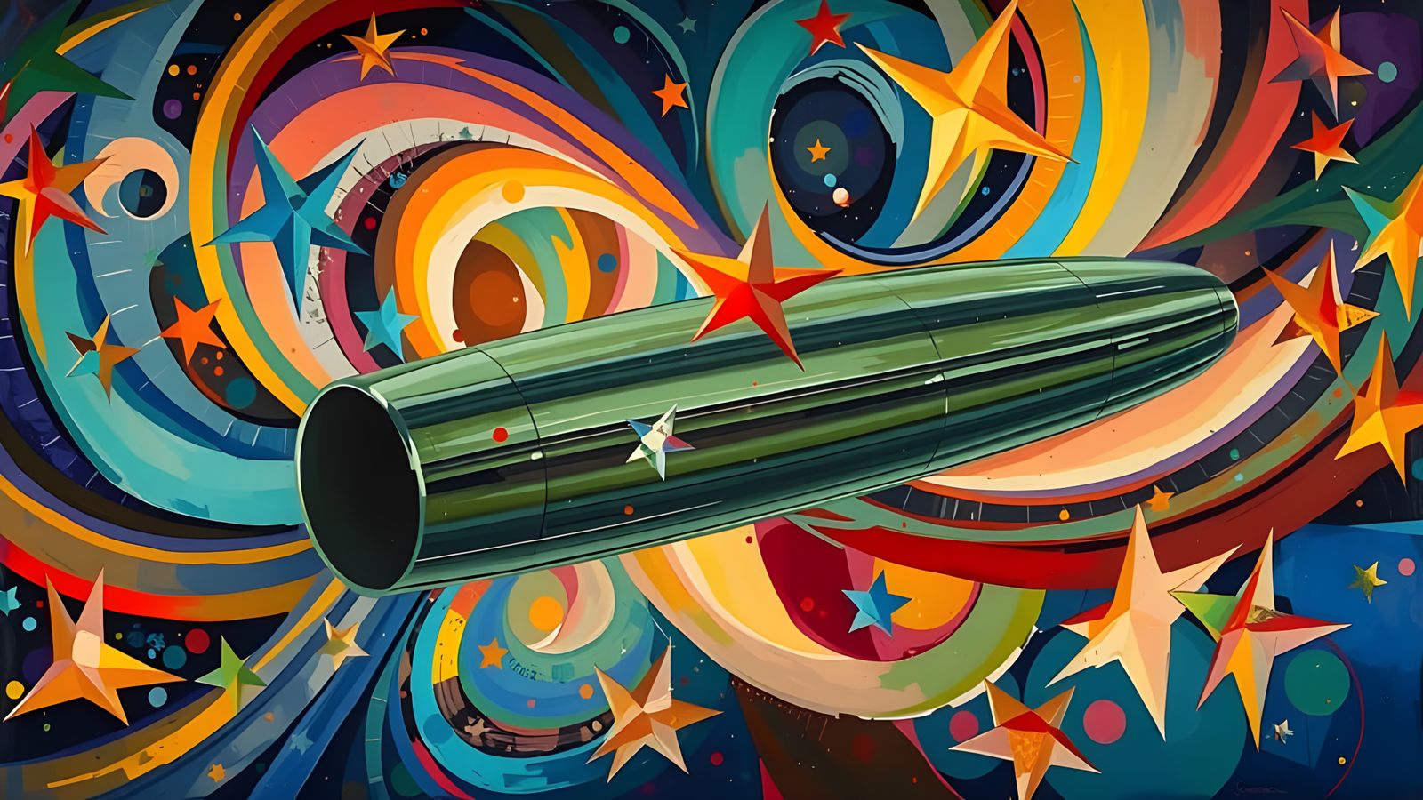 Abstract Expressionist Vortex With Mirrored Elements