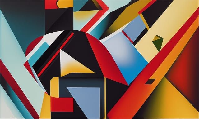 Geometric Fauvism: A Cubist Art Deco Painting