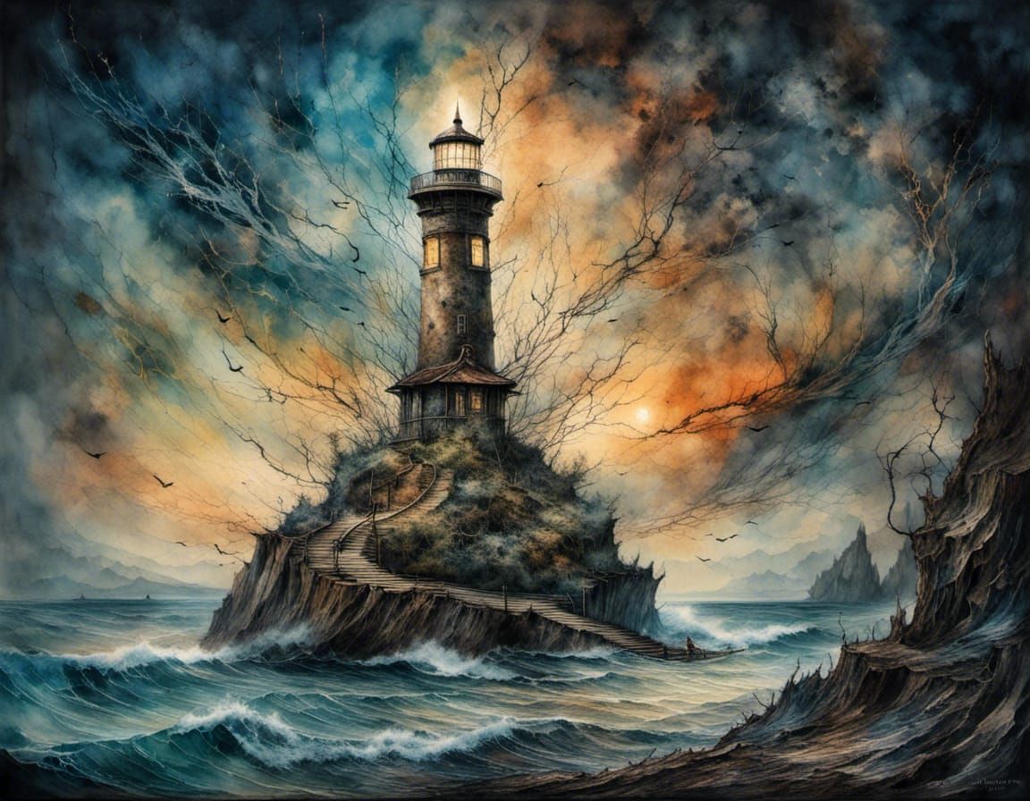 Gothic Lighthouse in Victorian Style