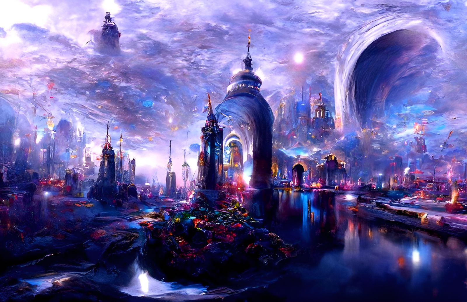 Epic Cel-Shaded Metropolis of Magic and Wonder