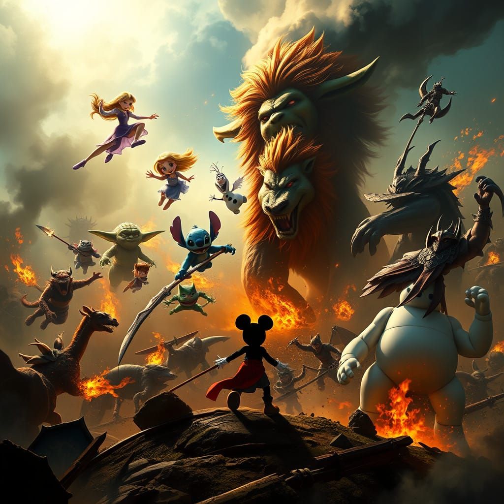 Disney Heroes Unite in Cinematic Battlefield Against Villain...