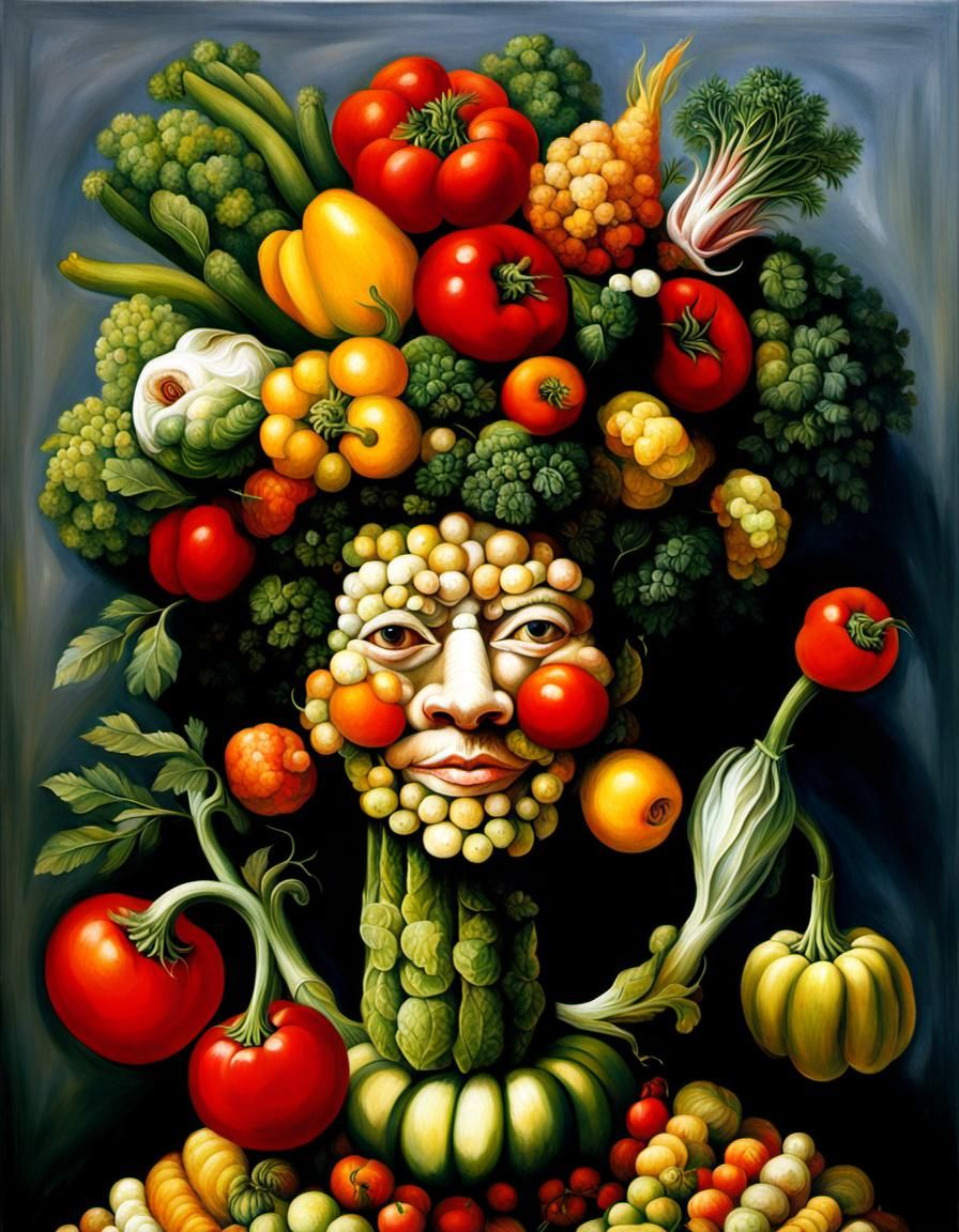 Vegetable Woman: Portrait in the Style of Arcimboldo