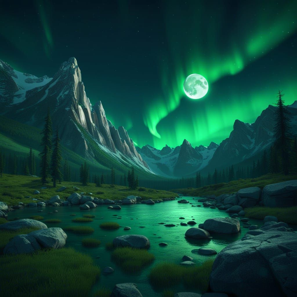 Aurora Borealis Shines Over the Rockies