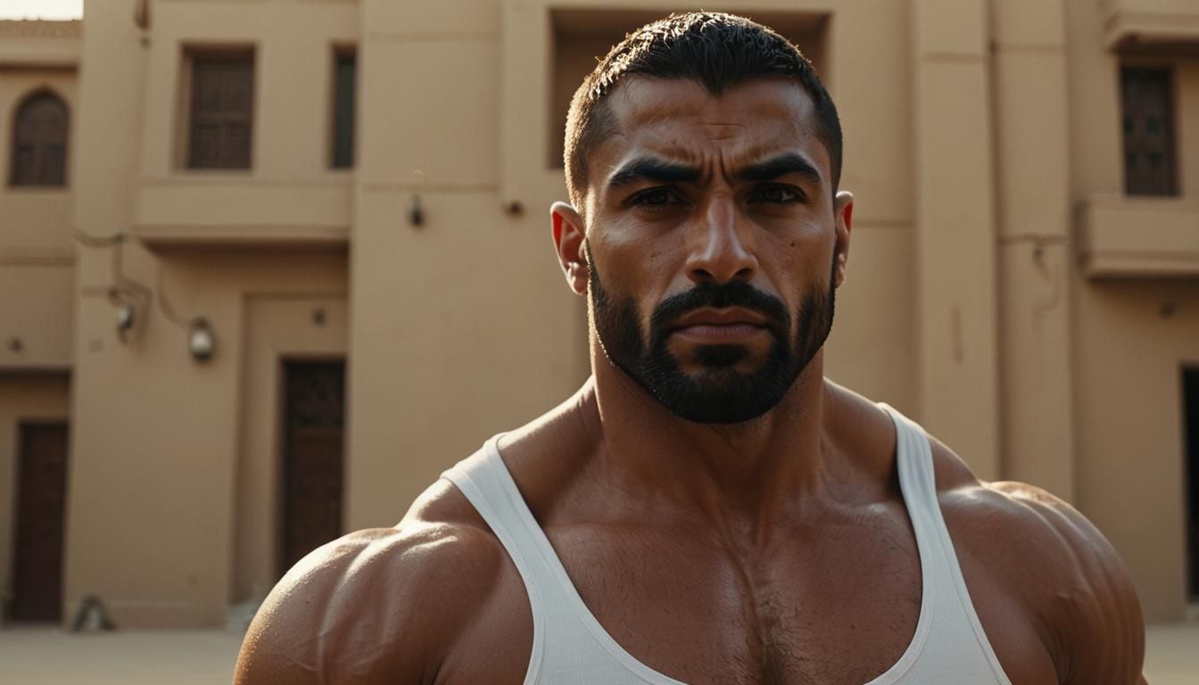 Cinematic Portrait of an Emirati Bodybuilder