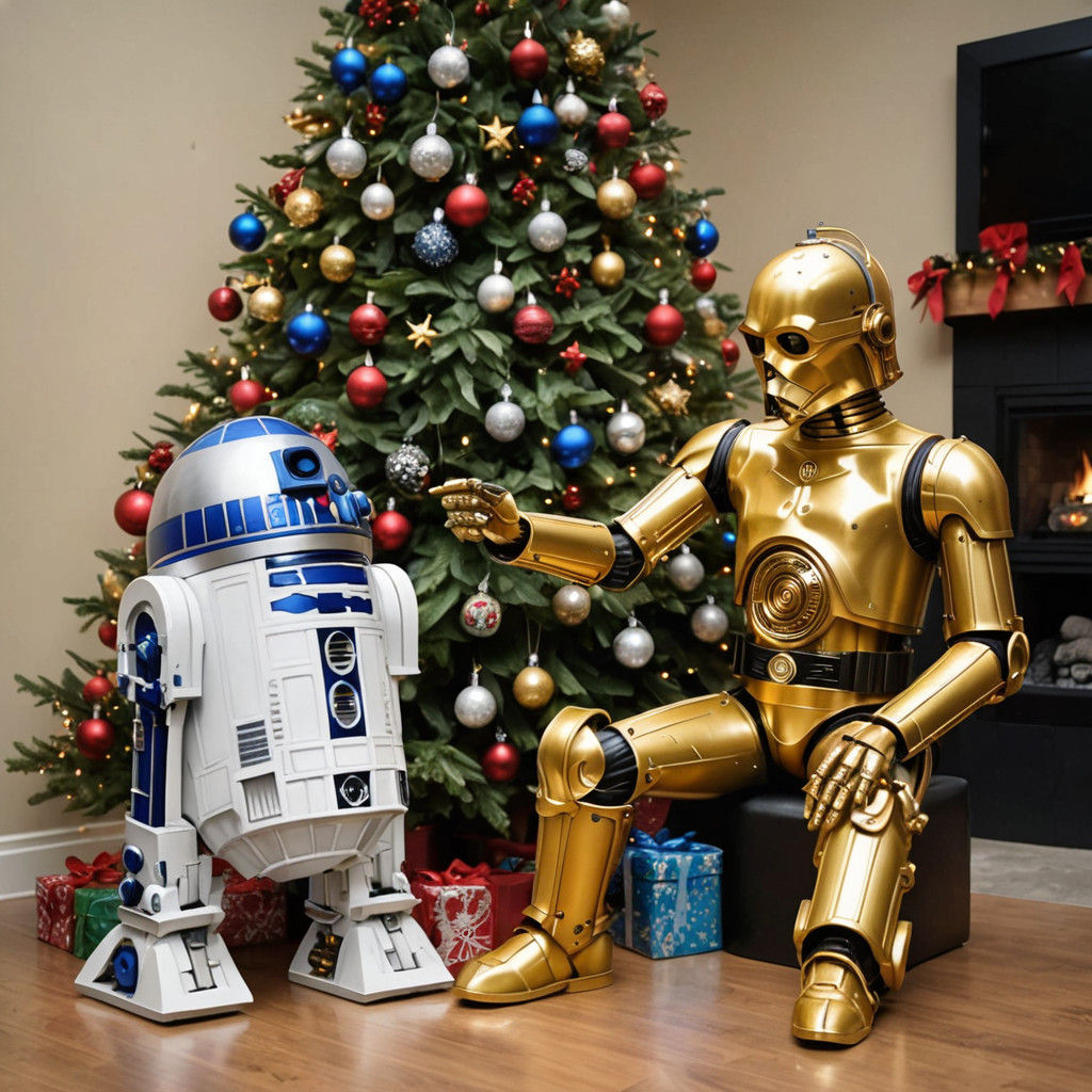 Droids in Holiday Cheer on Tattooine
