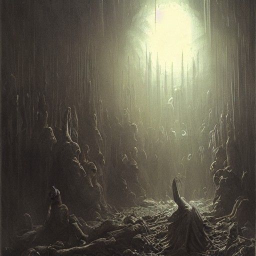 Gothic Horror Landscape in the Style of Doré