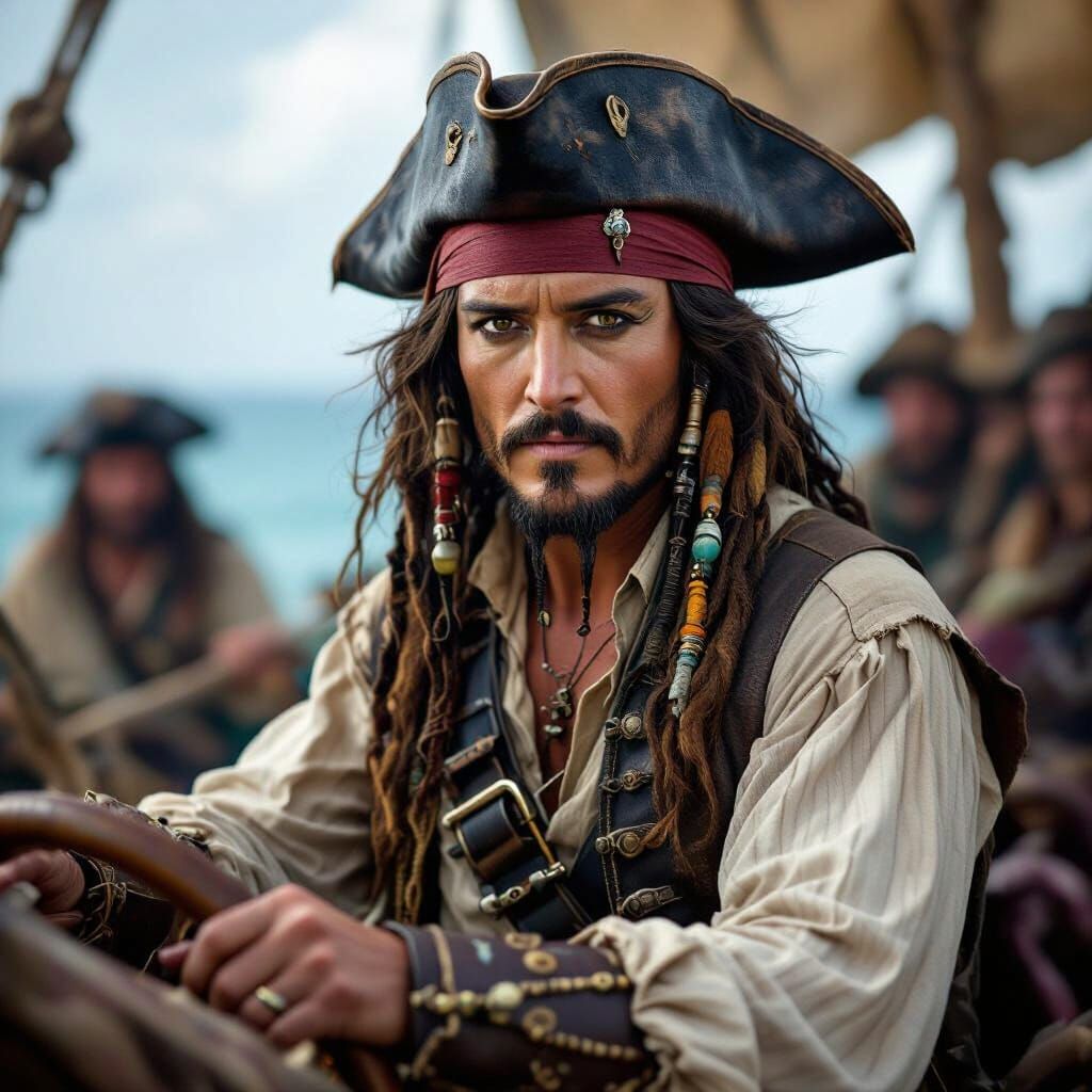 Captain Jack Sparrow in Realistic Style
