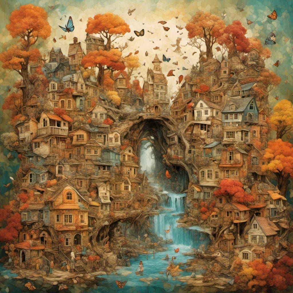 Nature-Themed 3D Mixed Media Collage