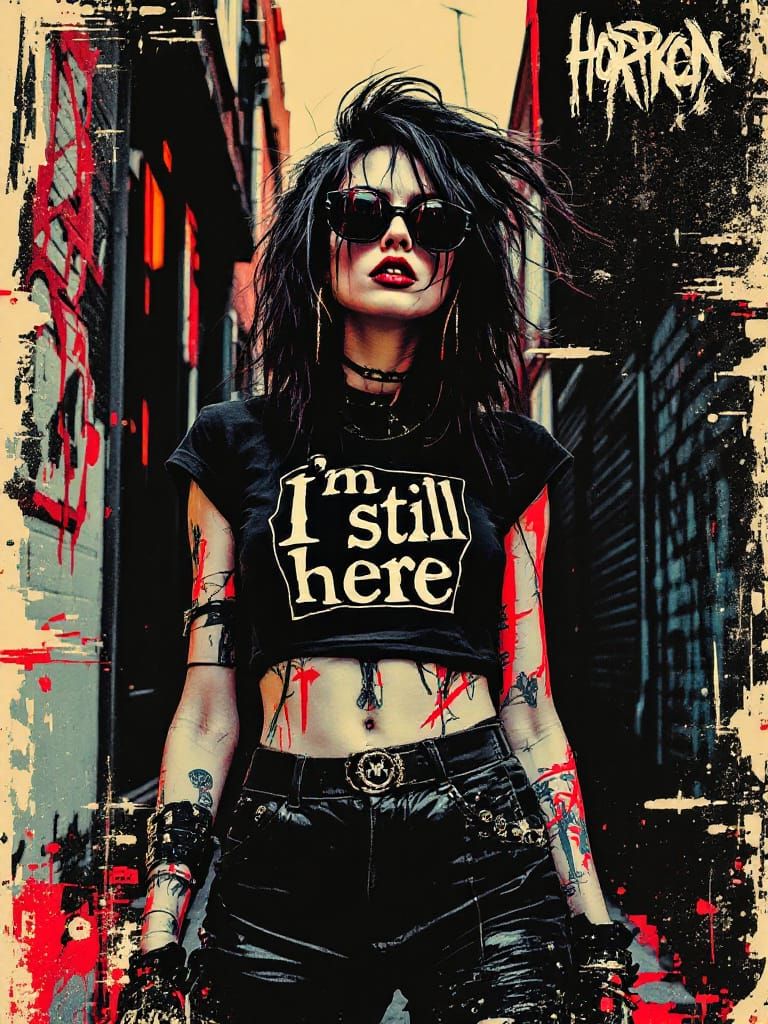 Punk Woman in Boston Alley, 1978 Style