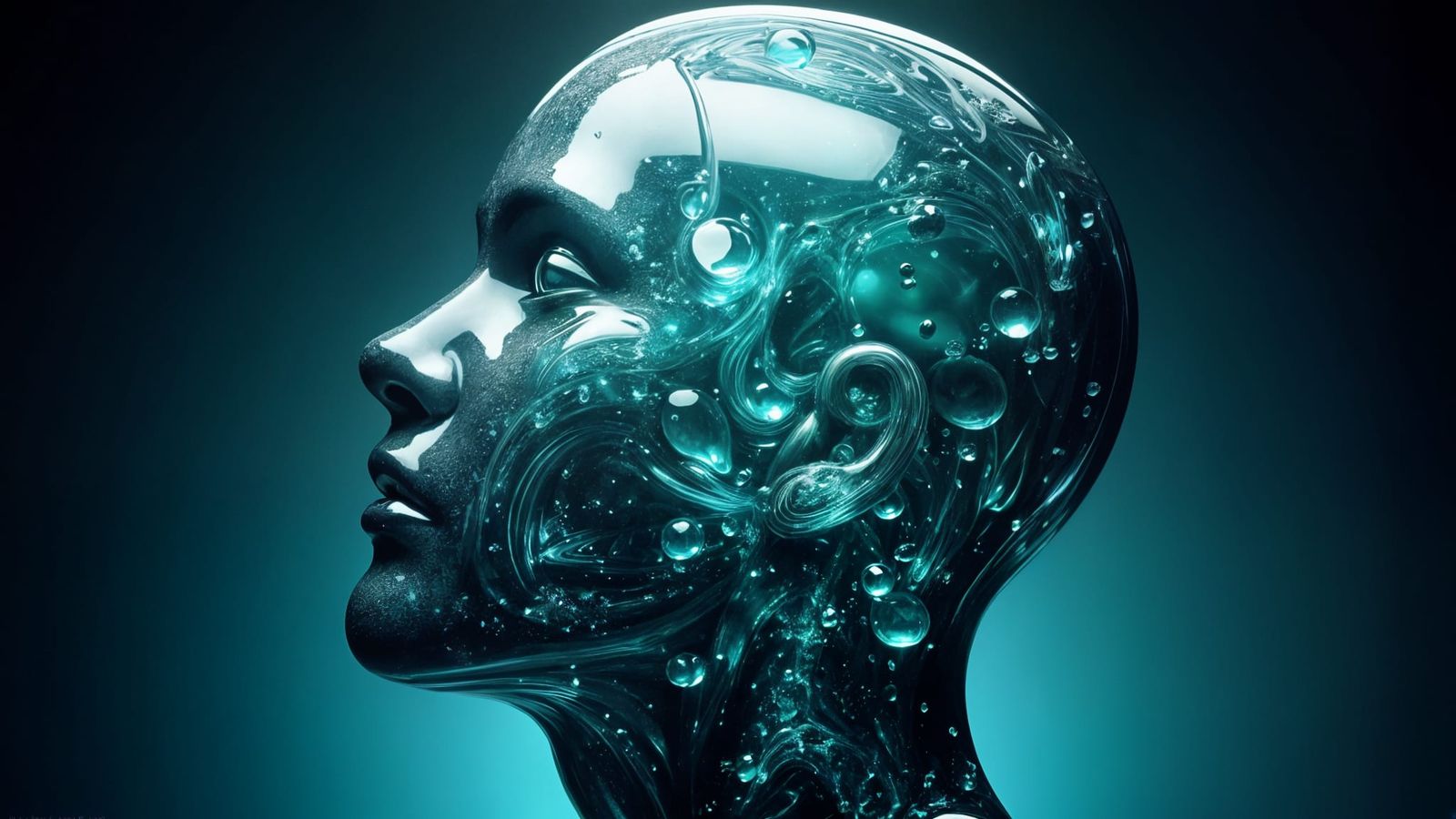 Submersible in Glass Head: Hyperrealistic Digital Art