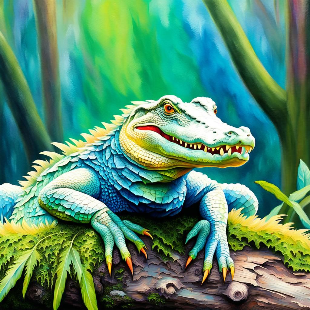 Surreal Wildlife Portrait in Vibrant Oil Paint Style