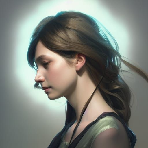 Ella Portrait in Artgerm and Mucha Style