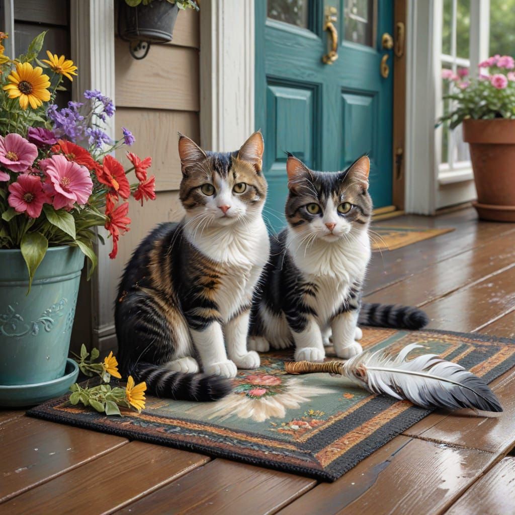 Whimsical Morning Scene in Impasto Wet Wash Style