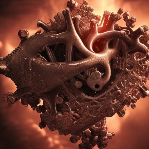 Intricate Human Heart Digital Matte Painting