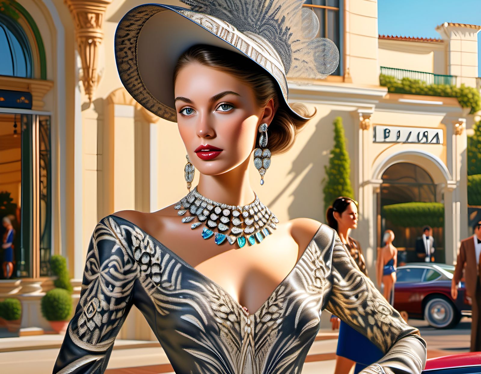 Glamorous Woman Embodies Beverly Hills Luxury