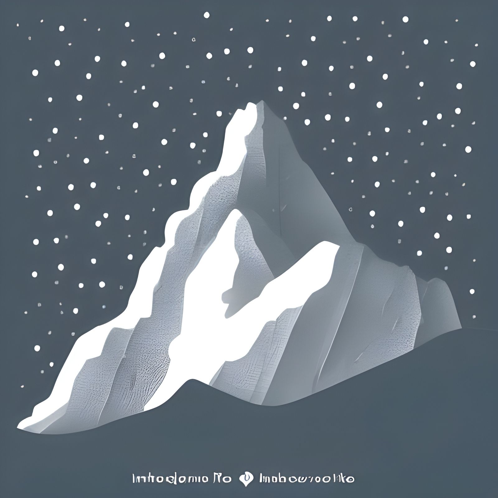 Stylized Snow Mountain Digital Illustration