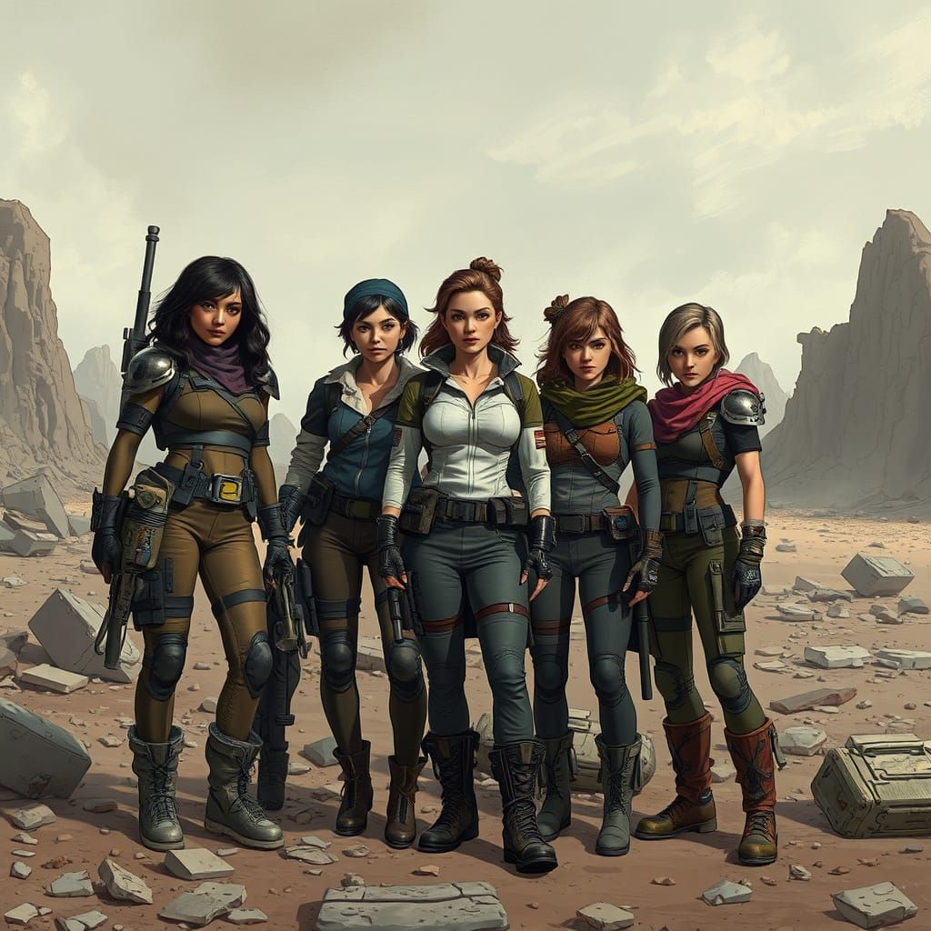 Fierce Female Survivors in Post-Apocalyptic Fallout Landscap...