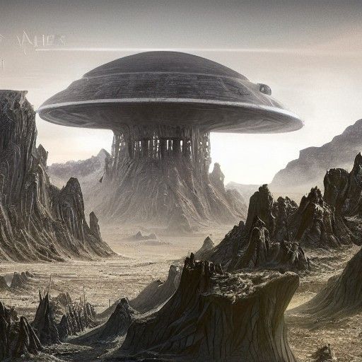 Detailed Matte Painting of Extraterrestrial Beings