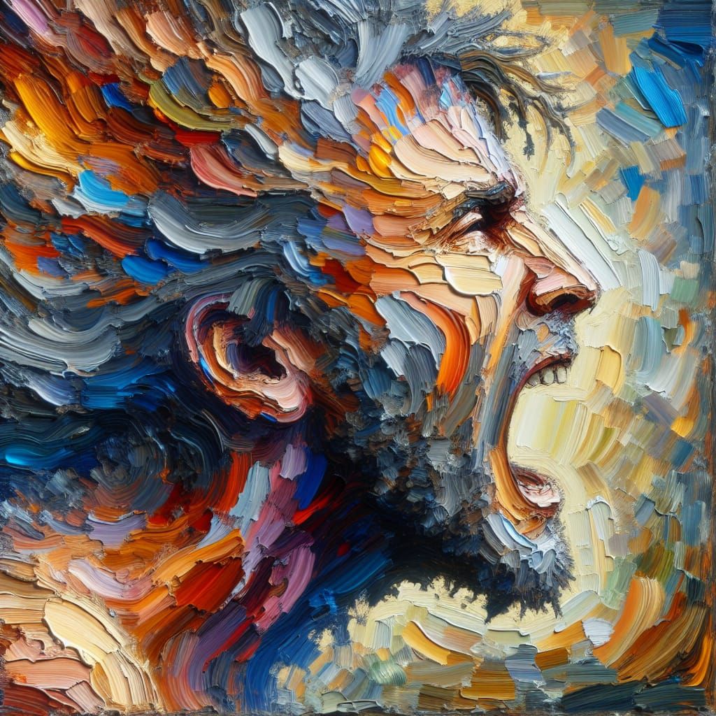 Neo-Impressionistic Oil Painting: Self-Love and Grief