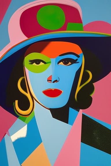Glamorous Pop Art Woman with Sunglasses