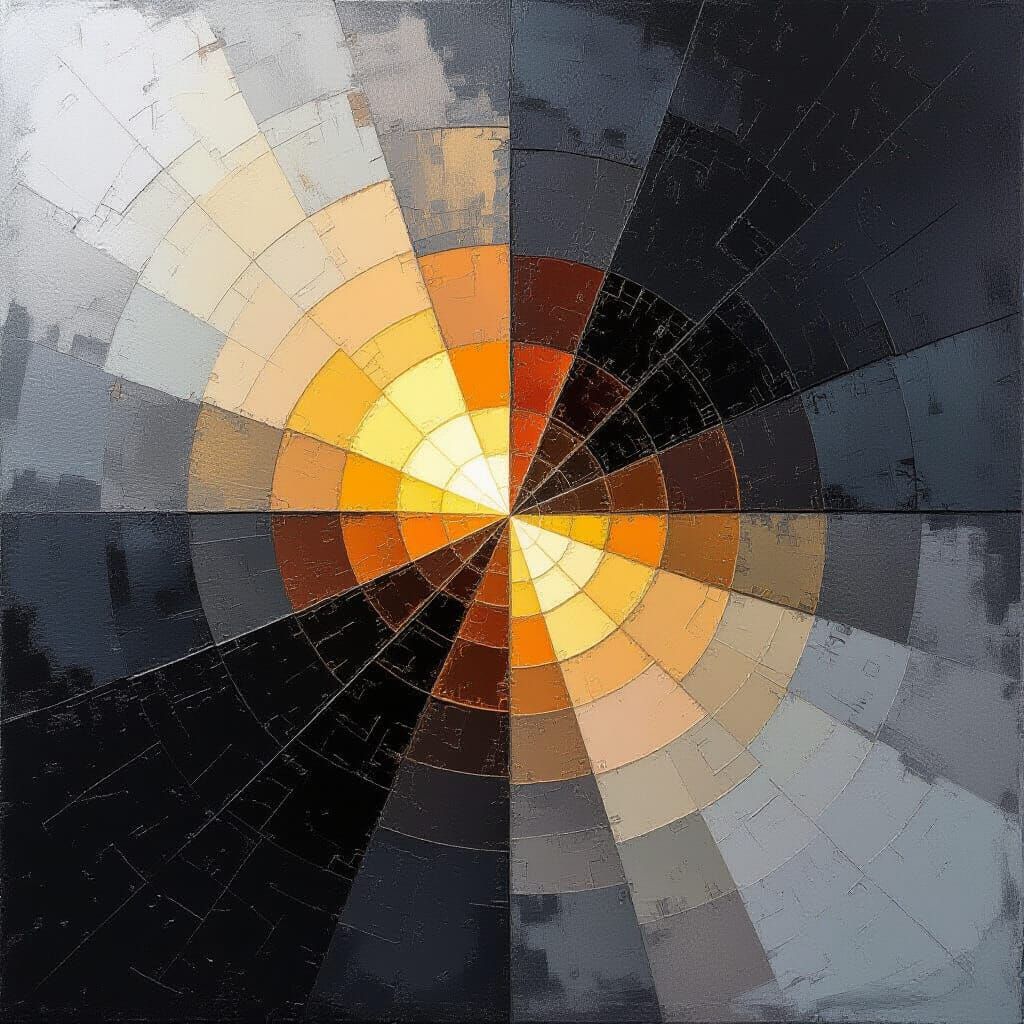 Imperial Silver Sunset Abstract Spacecore