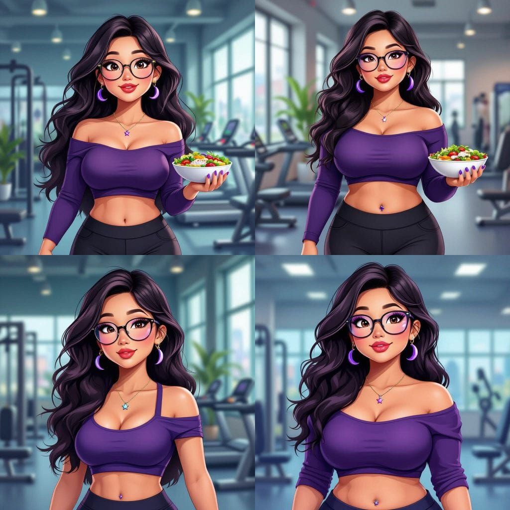 Animated Overweight Woman's Fitness Journey