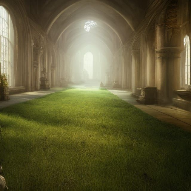 Grass Overgrown Corridor Concept Art