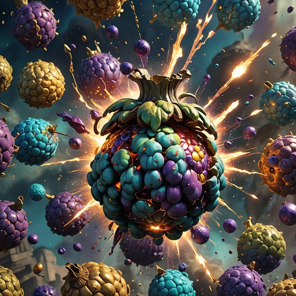 Exploding Custard Apple Grenade: Fantasy Concept Art