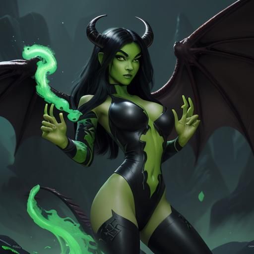 Shego Dragon Fantasy Art in 8K Resolution