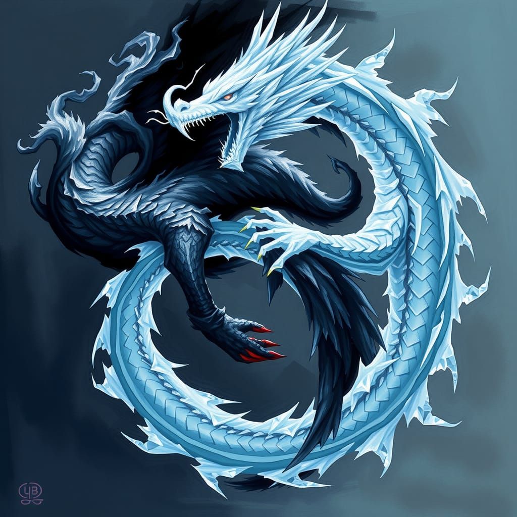 Ice Dragon and Shadow Dragon: Yin-Yang Harmony