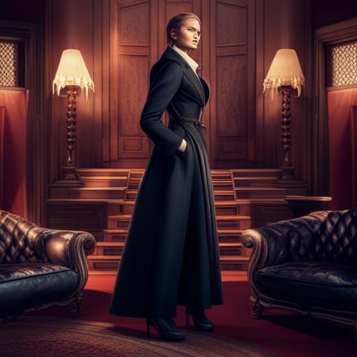 Cinematic Dream Bedroom Scene of Female Mafia Boss