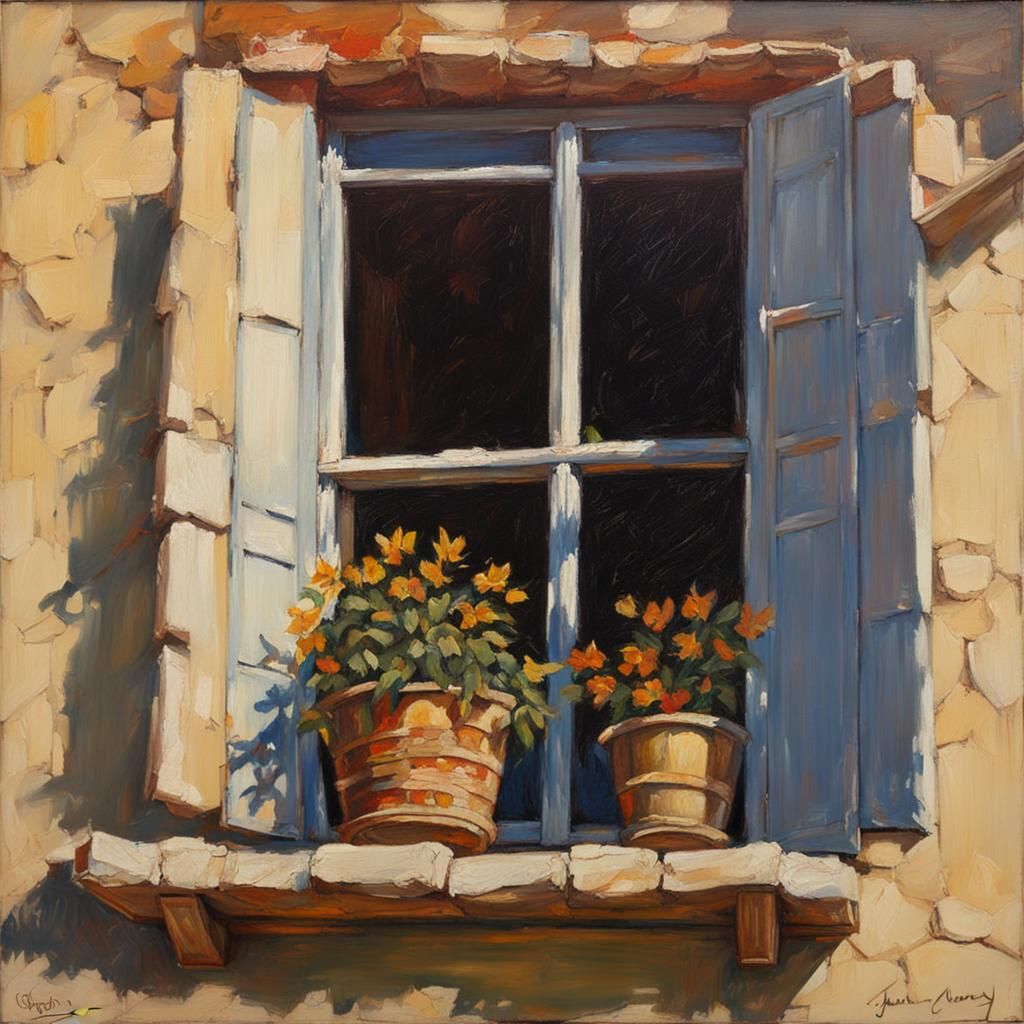 Window in Oil Painting Style