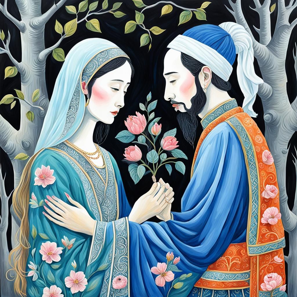 Gouache Painting: A Lover's Plea