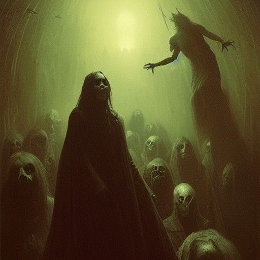 Horrific Black Sabbath Scene in Gothic Horror Style