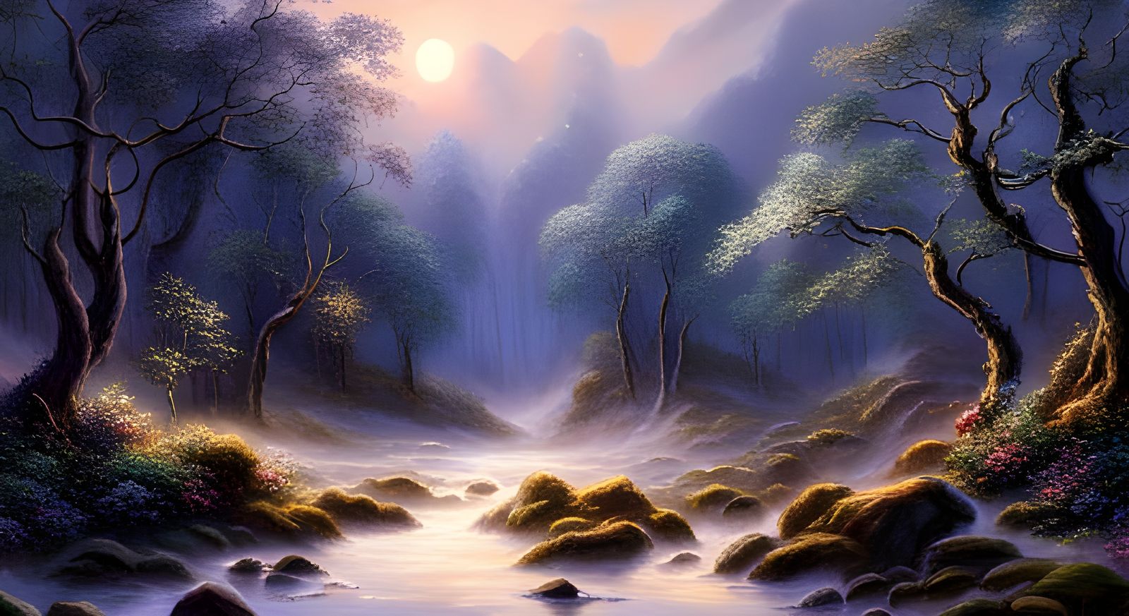 Fauns and Dryads Dance in Snowy Moonlight